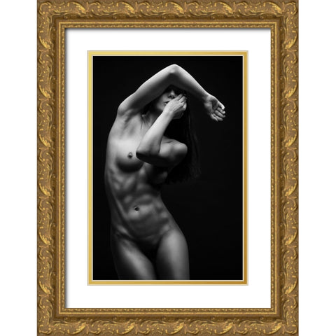 Bodyscape Gold Ornate Wood Framed Art Print with Double Matting by Belovodchenko, Anton