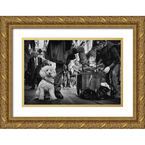 Antonio-Ultimo Lucidascarpe Di Napoli Gold Ornate Wood Framed Art Print with Double Matting by Grambone, Antonio