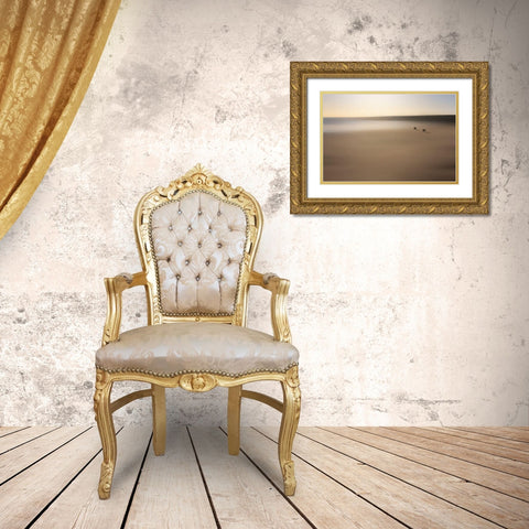 Figures On An Oiled Beach Gold Ornate Wood Framed Art Print with Double Matting by Quince, Dave