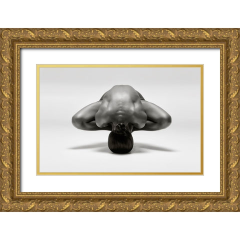 Symmetrical Gymnast Gold Ornate Wood Framed Art Print with Double Matting by Catchlight Studio