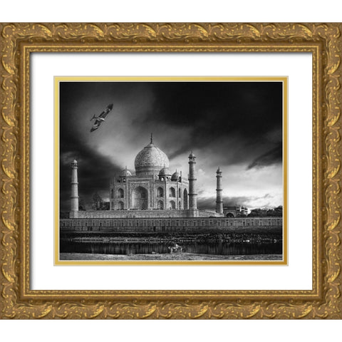 The Banks Of The Jamuna River Gold Ornate Wood Framed Art Print with Double Matting by Flour, Piet