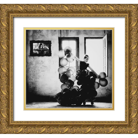 Dancing With Loneliness Gold Ornate Wood Framed Art Print with Double Matting by Potret, Yugie
