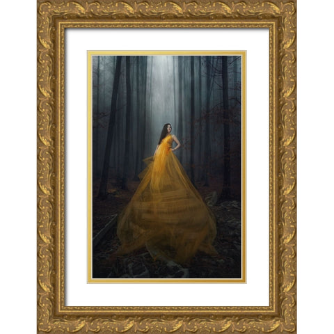Stand Here Gold Ornate Wood Framed Art Print with Double Matting by Appleproject, Afiez