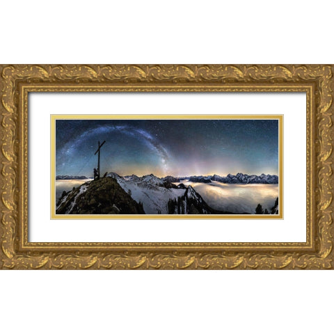 Above The Clouds Gold Ornate Wood Framed Art Print with Double Matting by Nicholas Roemmelt, Dr.