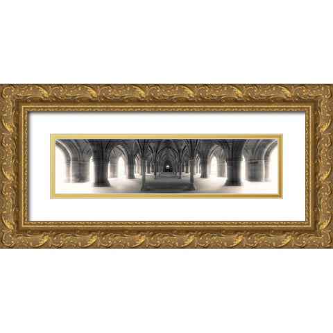 Figure In Space Gold Ornate Wood Framed Art Print with Double Matting by Spivak, Jeff