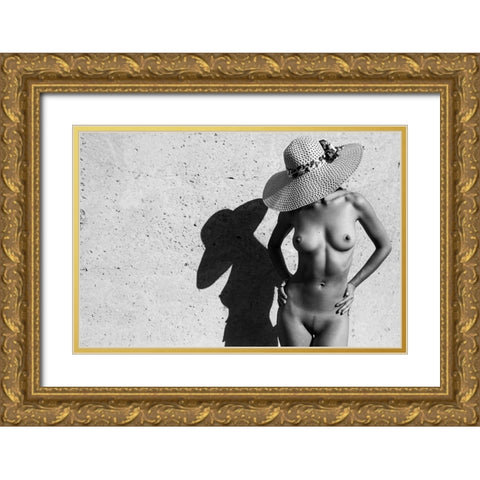 Shadow And Her Mistress Gold Ornate Wood Framed Art Print with Double Matting by Faletkin, Mikhail