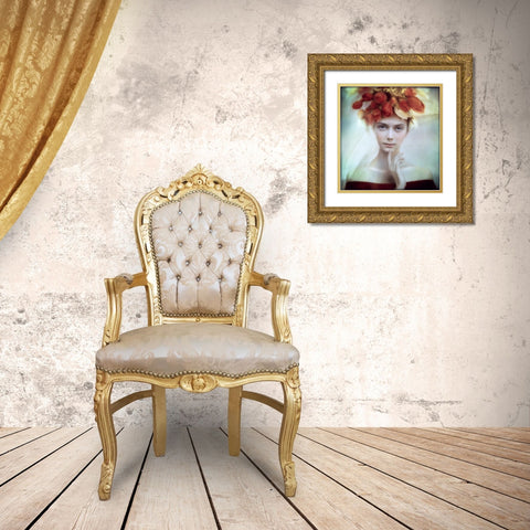 Flora Gold Ornate Wood Framed Art Print with Double Matting by Melik-Nubarova, Svetlana