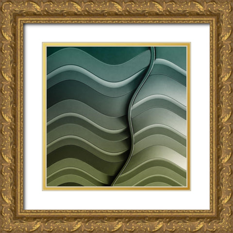 Broken Waves Gold Ornate Wood Framed Art Print with Double Matting by Vangindertael, Luc