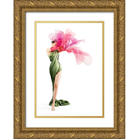 Flower Gold Ornate Wood Framed Art Print with Double Matting by Luis Villar, Jose