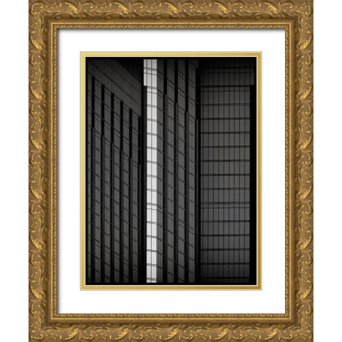 Archi Abstract Gold Ornate Wood Framed Art Print with Double Matting by Guillemot, Mathilde