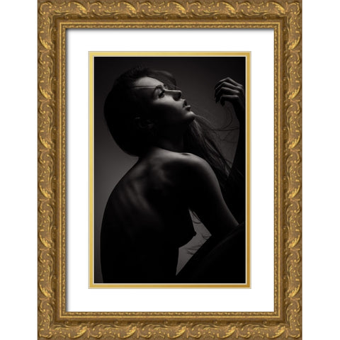 Sensuality Gold Ornate Wood Framed Art Print with Double Matting by Krystynek MQEP, Martin