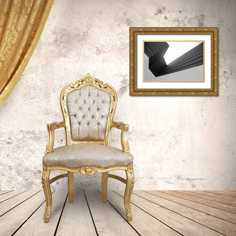 Broken Lines Gold Ornate Wood Framed Art Print with Double Matting by Azevedo, Olavo