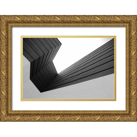 Broken Lines Gold Ornate Wood Framed Art Print with Double Matting by Azevedo, Olavo