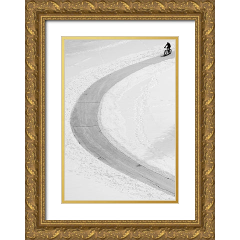 Untitled Gold Ornate Wood Framed Art Print with Double Matting by Wang, Jian