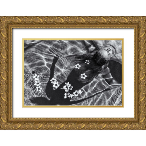 Frangipani Tree Gold Ornate Wood Framed Art Print with Double Matting by Salgado Gispert, Gloria