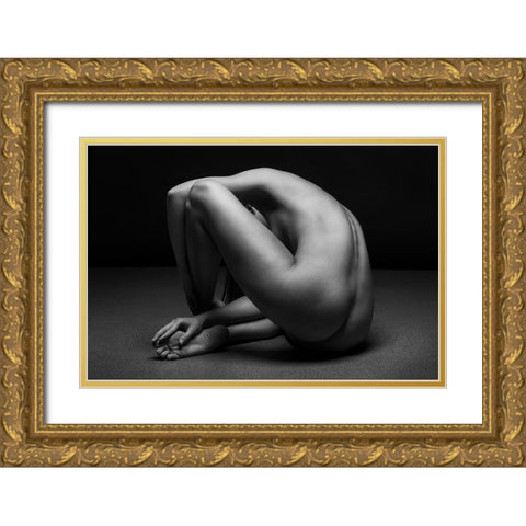 Bodyscape Gold Ornate Wood Framed Art Print with Double Matting by Belovodchenko, Anton