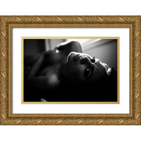 Sensuality Gold Ornate Wood Framed Art Print with Double Matting by Krystynek MQEP, Martin
