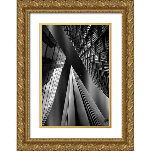 Light Pyramid Gold Ornate Wood Framed Art Print with Double Matting by Azevedo, Olavo