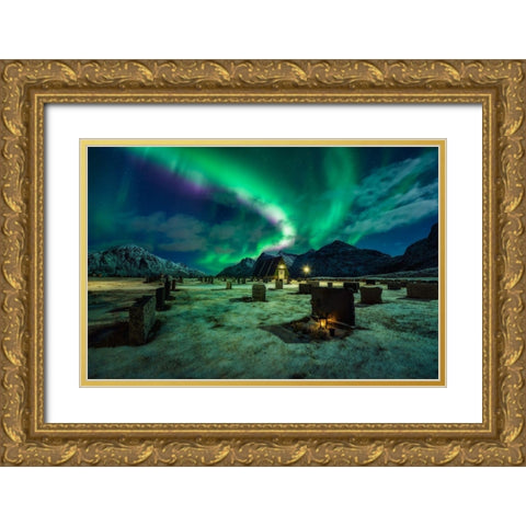 Dacing All Night Long Ii Gold Ornate Wood Framed Art Print with Double Matting by De La, Javier