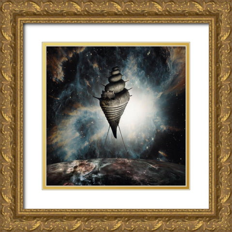 Dream House Gold Ornate Wood Framed Art Print with Double Matting by Helerand, Roland