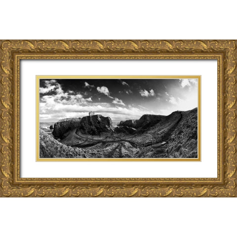 Dunnottar Castle Gold Ornate Wood Framed Art Print with Double Matting by Clemens, Thomas