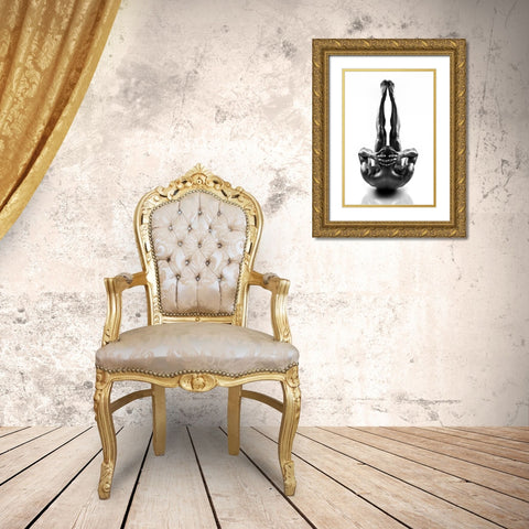 Metallic Nude 1 Gold Ornate Wood Framed Art Print with Double Matting by JLP