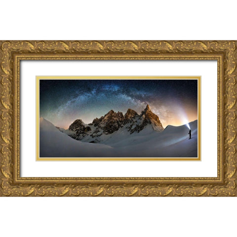 Hello Milky Way Gold Ornate Wood Framed Art Print with Double Matting by Nicholas Roemmelt, Dr.