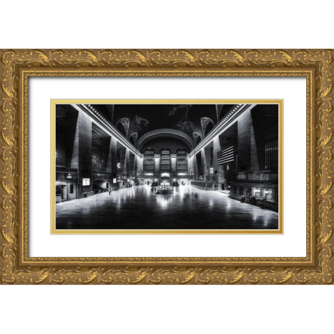 6:16 A.M. Gold Ornate Wood Framed Art Print with Double Matting by De La, Javier