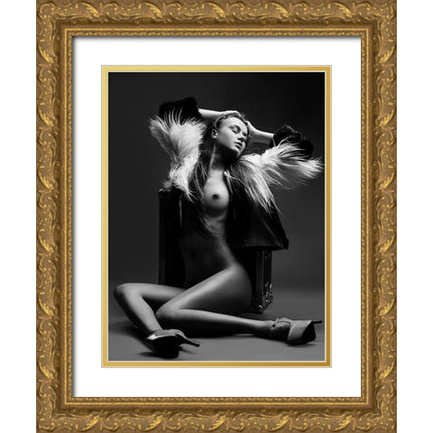 Sensuality Gold Ornate Wood Framed Art Print with Double Matting by Krystynek MQEP, Martin