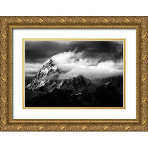 Rock And Wind Gold Ornate Wood Framed Art Print with Double Matting by Cheminade, Sebastien