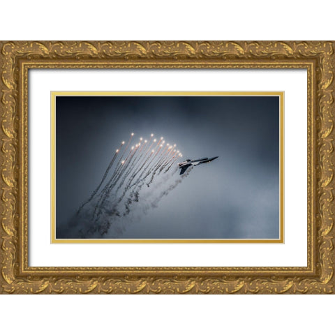 Firestarter Gold Ornate Wood Framed Art Print with Double Matting by Leon