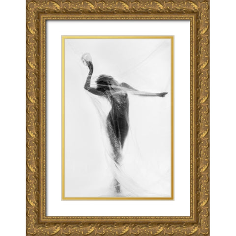 The Mask Dance Gold Ornate Wood Framed Art Print with Double Matting by Odorizzi, Patrick