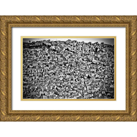 Favela Village In El Alto-La Paz-Bolivia Gold Ornate Wood Framed Art Print with Double Matting by Lindhe, Joel