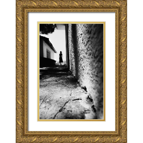 O Gold Ornate Wood Framed Art Print with Double Matting by Ayer, Ali