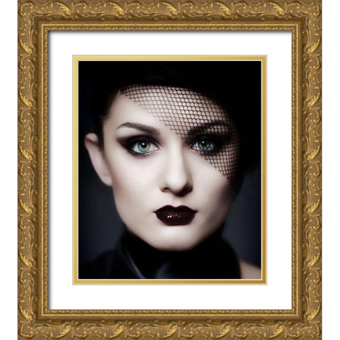 Beauty Gold Ornate Wood Framed Art Print with Double Matting by Ashton-Jones, Howard