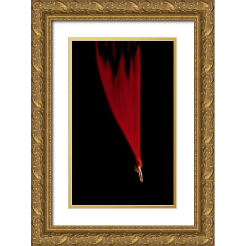 Falling Star Gold Ornate Wood Framed Art Print with Double Matting by Momanu, Mirela