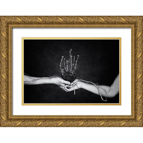 Connected Gold Ornate Wood Framed Art Print with Double Matting by Delrue, Mirjam