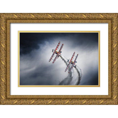 Wingwalkers Gold Ornate Wood Framed Art Print with Double Matting by Leon