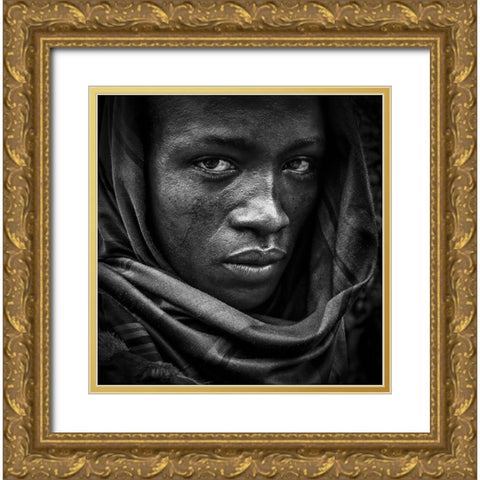 Untitled Gold Ornate Wood Framed Art Print with Double Matting by Inazio Kuesta, Joxe