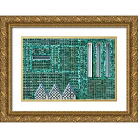 De Bijenkorf Gold Ornate Wood Framed Art Print with Double Matting by van Son, Greetje