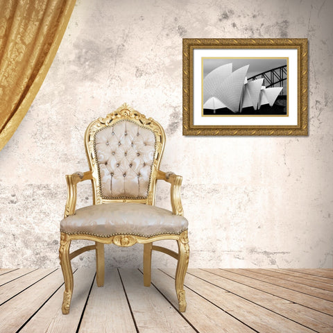 Opera House Sydney Gold Ornate Wood Framed Art Print with Double Matting by Van Zaane, Alida