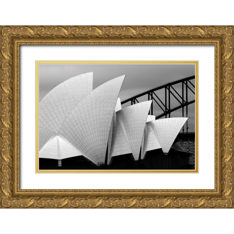 Opera House Sydney Gold Ornate Wood Framed Art Print with Double Matting by Van Zaane, Alida