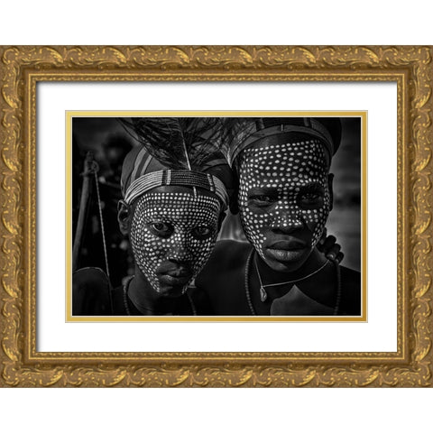 Untitled Gold Ornate Wood Framed Art Print with Double Matting by Inazio Kuesta, Joxe