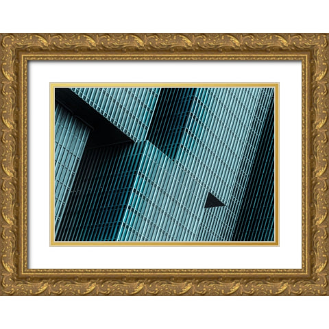 Lines And Angles Gold Ornate Wood Framed Art Print with Double Matting by Dixon, Colin