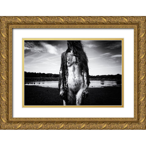Untitled Gold Ornate Wood Framed Art Print with Double Matting by Dirven, Ton