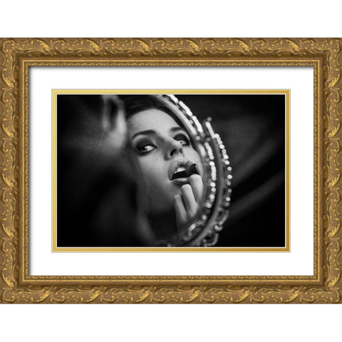 Mirror Gold Ornate Wood Framed Art Print with Double Matting by Woch, Benjamin