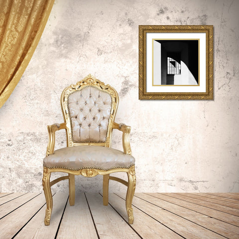 The Black Cat Gold Ornate Wood Framed Art Print with Double Matting by Della Latta, Massimo