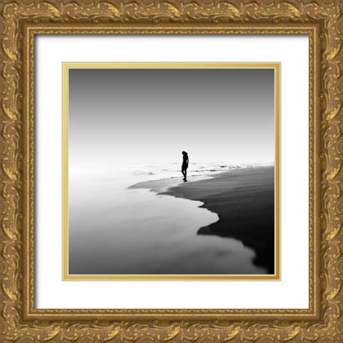 Nglangu Gold Ornate Wood Framed Art Print with Double Matting by Alrasyid, Ajie