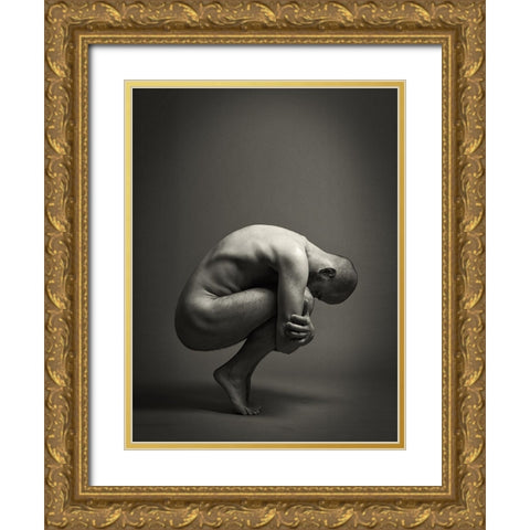 Equilibrioception (Daniel) Gold Ornate Wood Framed Art Print with Double Matting by Friedl, Werner