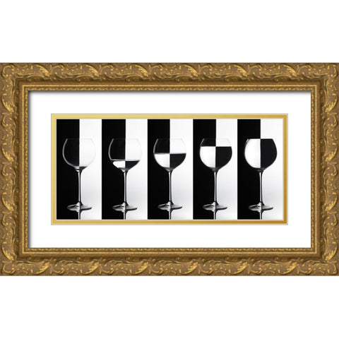 Black A White Gold Ornate Wood Framed Art Print with Double Matting by Reindl, Doris